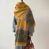 Plant Leaves Simple Double Color Fashion Ethnic Style Women'S Warm Scarf Autumn And Winter Air Conditioner Shawl