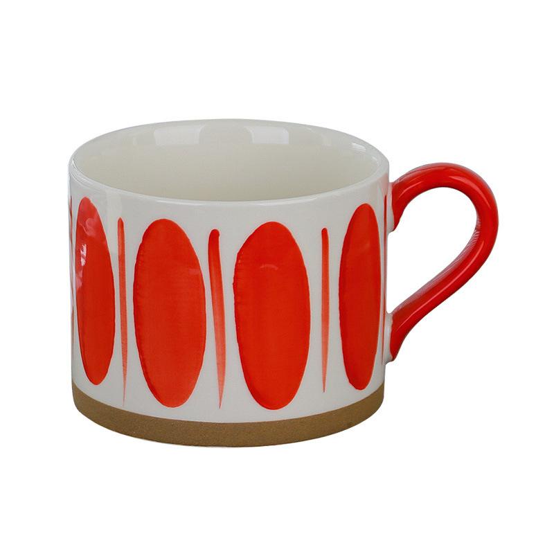 450ml Large Capacity Coffee Mug Vintage Breakfast Milk Oatmeal Coffee Ceramic Mug Coffee Cup with Handle
