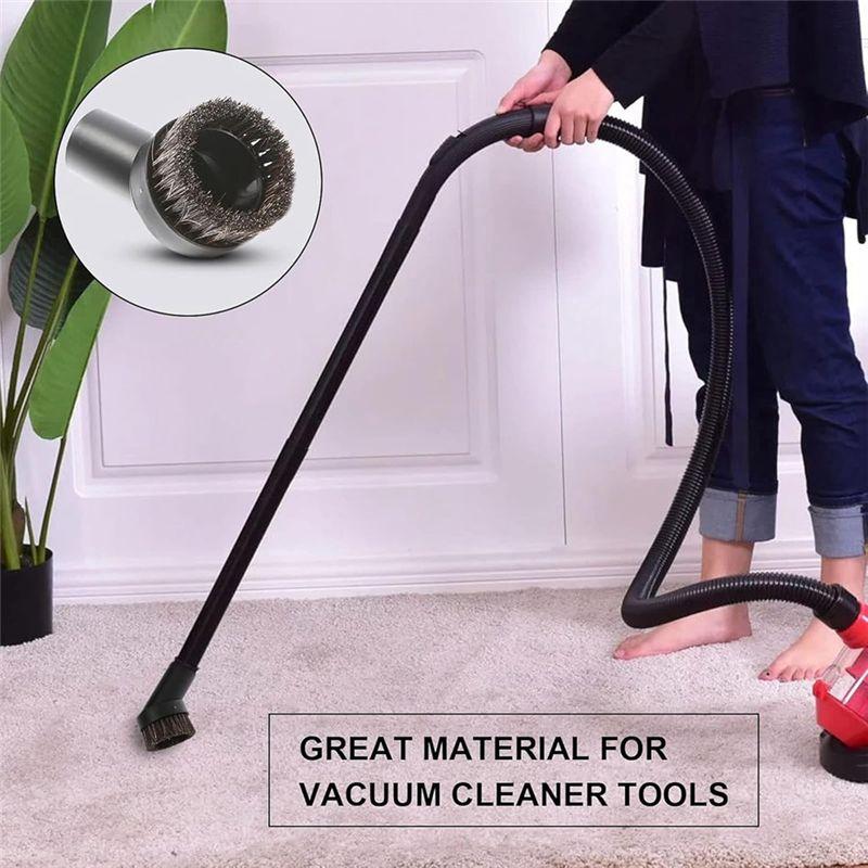 AEE4-Vacuum Brushes 3 Pairs, Vacuum Attachment Round Dust Brushes Horse Hair With Universal Connectors For Standard Hose