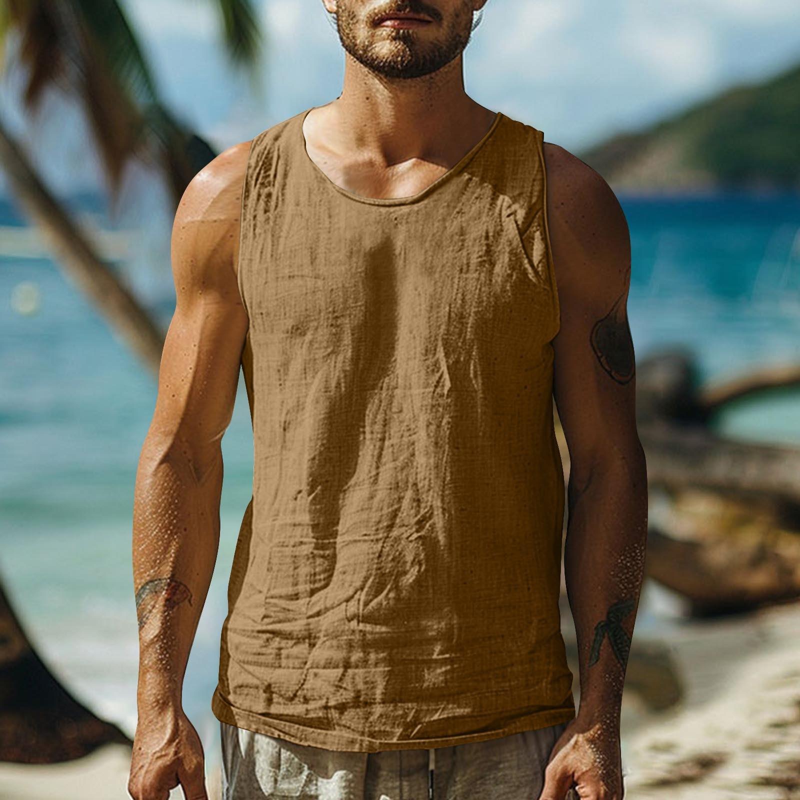 

Мужская майка, плотный жилет с капюшоном, повседневная футболка без рукавов XXL верблюд