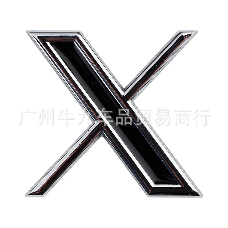 Suitable for Tesla modification X logo body labeling car personalized metal decoration X upgraded version trunk sticker