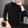 Top voor heren, effen kleur, halve col, lange mouw, trendy, veelzijdig, warm basisshirt voor de herfst en winter