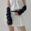 Stacked Y2K Fingerless Gloves Slouchy Wrist Cuffs Kawaii Half Finger Gloves  Daily