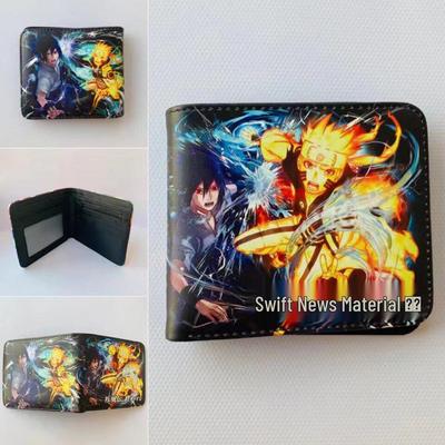 Portafoglio Personaggio Anime Naruto – Serie Ninja con Naruto, Sasuke e Kakashi in Pelle PU.