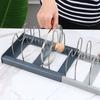 Adjustable Pot Lid Holder Expandable Cookware Dish Rack Practical Kitchenware Storage Rack  Cabinet