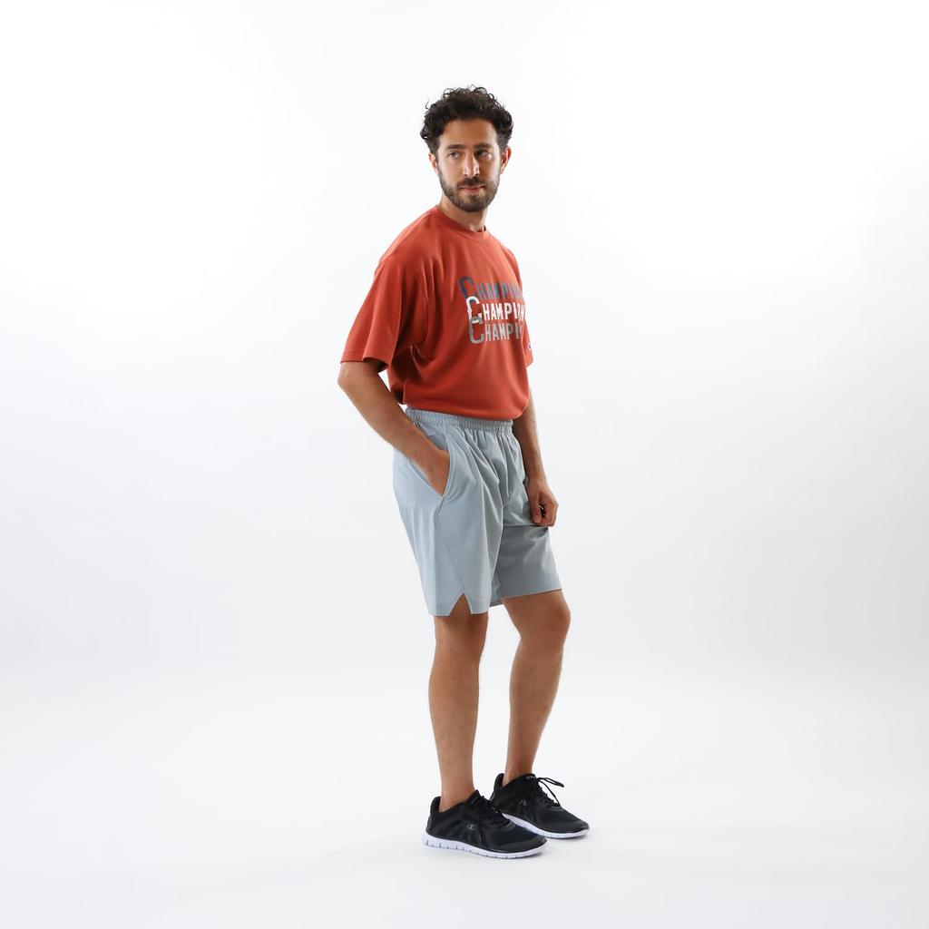 Champion Sports Light Men's Shorts, Stretch, Water-Repellent, One-Point Logo, Gray, C3-ZS502