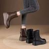 Retro Versatile Thick-soled Heightening Short Boots Women's 2025 Autumn New British Style Rear Zipper Round Head Wedge Martin Boots