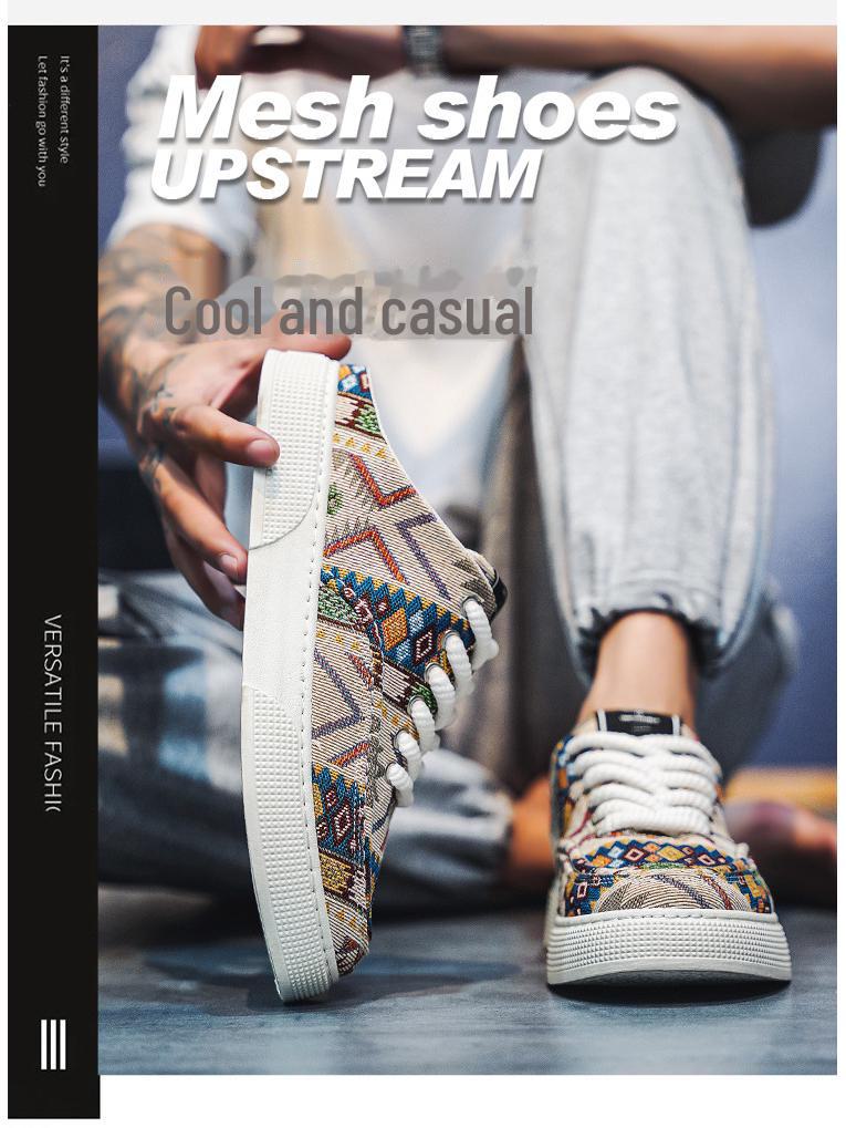 Men's Trendy Breathable Canvas Slip-On Sneakers - Versatile Summer Half-Slippers