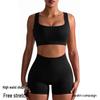 High-Waisted Seamless Ribbed Yoga Shorts for Fitness and Running