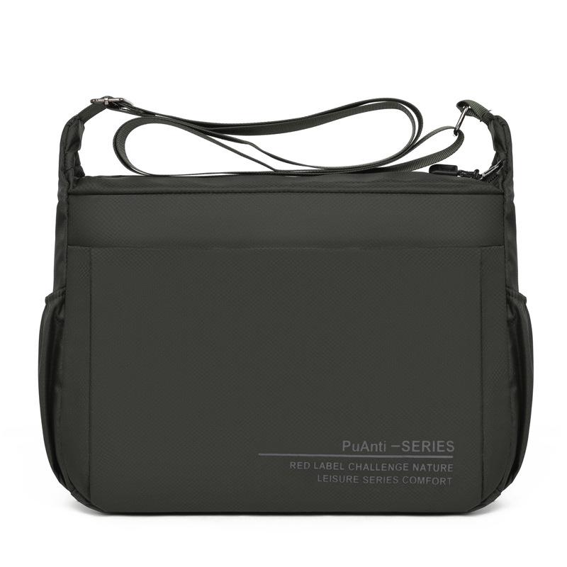 Men's Large Capacity Outdoor Crossbody Bag - Horizontal Style, Solid Color, Lightweight Korean Shoulder Backpack