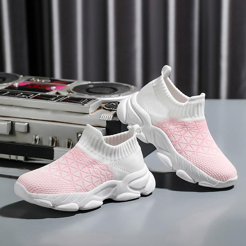 Casual Children Shoes for Boy Breathable Knit Sock Sneakers for Kids Lightweight Comfortable Slip Ons Shoes for Girls