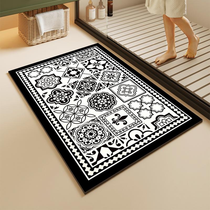 Diotomite Bathroom Bath Mat Super Absorbent Foot Mats Non-Slip Quick Dry Shower Carpet Toilet Rug Doormat Washable