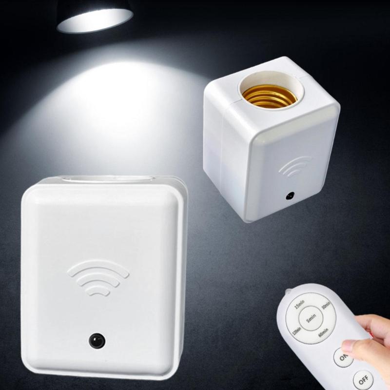 Wireless Remote Controlled E27 Light Socket Timer Switches 5 Programmable Setting for Energy Efficient Lighting UK Plug