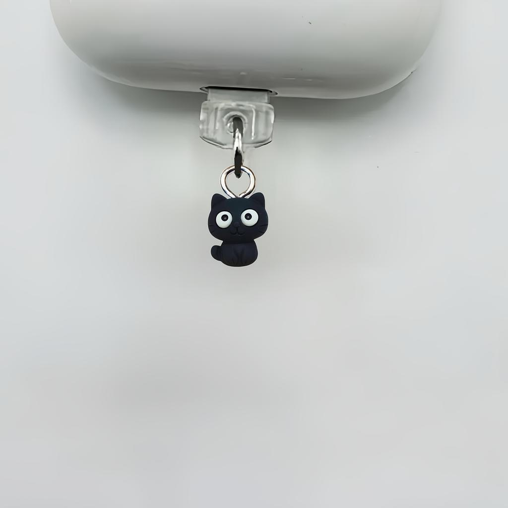 A Cute Little Cat Phone Dust Plug, Handmade, Exquisite And Compact, Protects The Charging Port. Adds Decorative Dust Protection