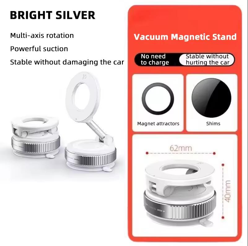 For Tesla Magnetic Suction Car Mobile Phone Holder - Navigation Support Vacuum Adsorption Folding Mount Interior Accessorie