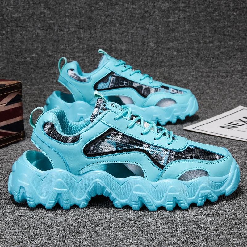 

Men s shoes summer breathable thin hollow mesh sports shoes men s teenagers summer running casual sandals thick sole 44