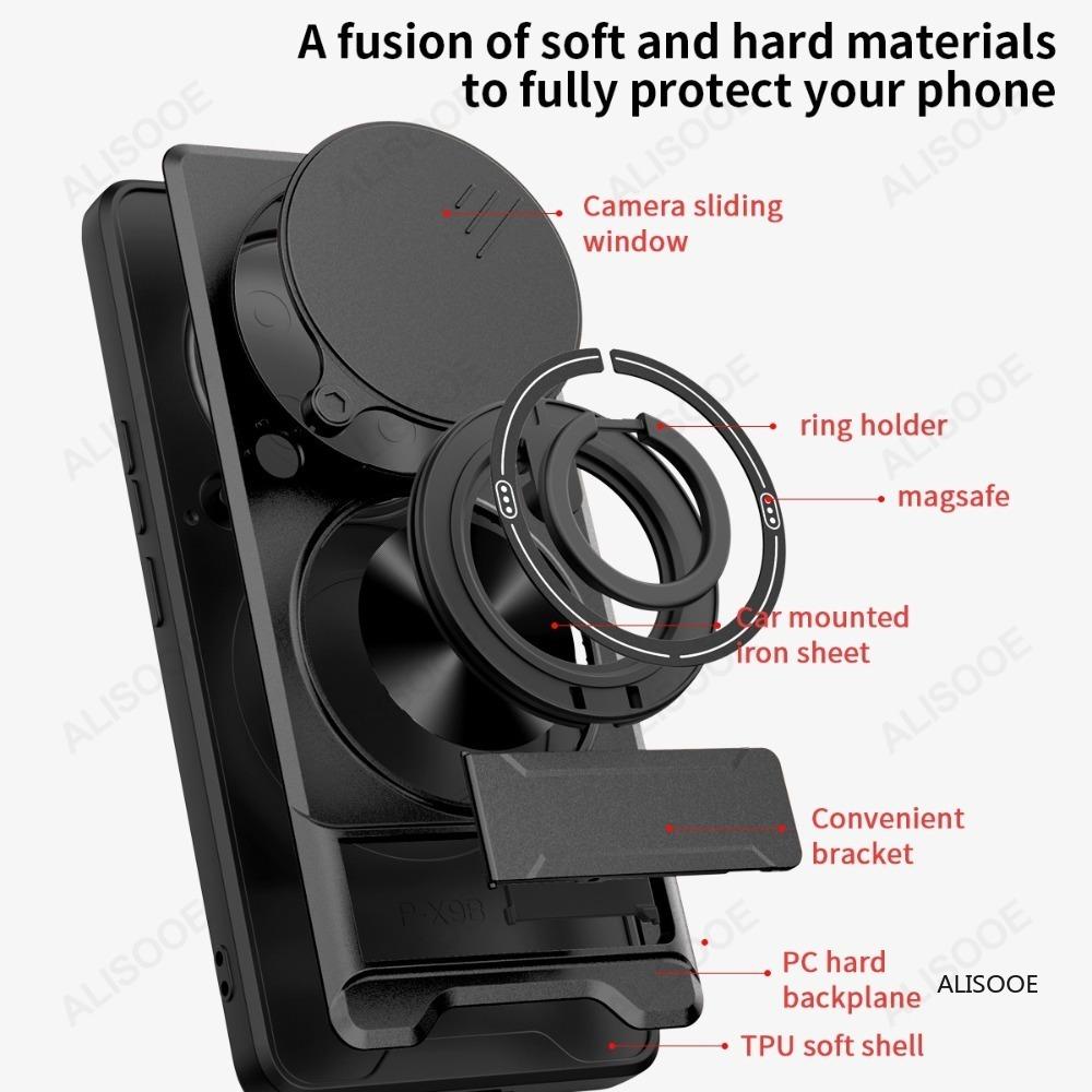 Funda for Honor X9C 5G Case Rotatable Slide Camera Protection Ring Stand Shockproof Cover Capa for Honor X9C 5G Funda