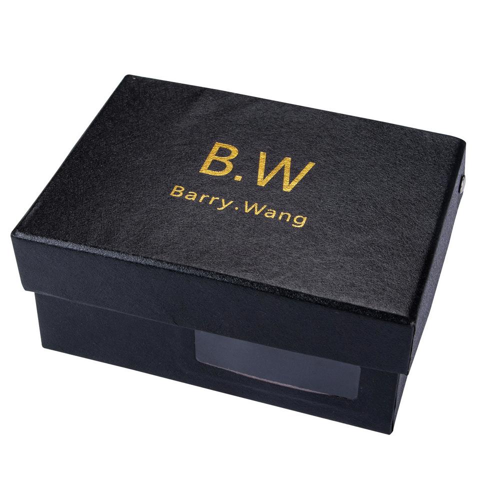 Barry.Wang Mens Paisley Silk Necktie Hanky Cufflinks Gold Brooches with Gift Box Set