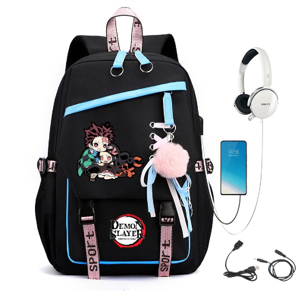 Peripheral Spine Backpack Strap Usb Multifunctional Student Schoolbag Animation Cartoon Children'S Backpack