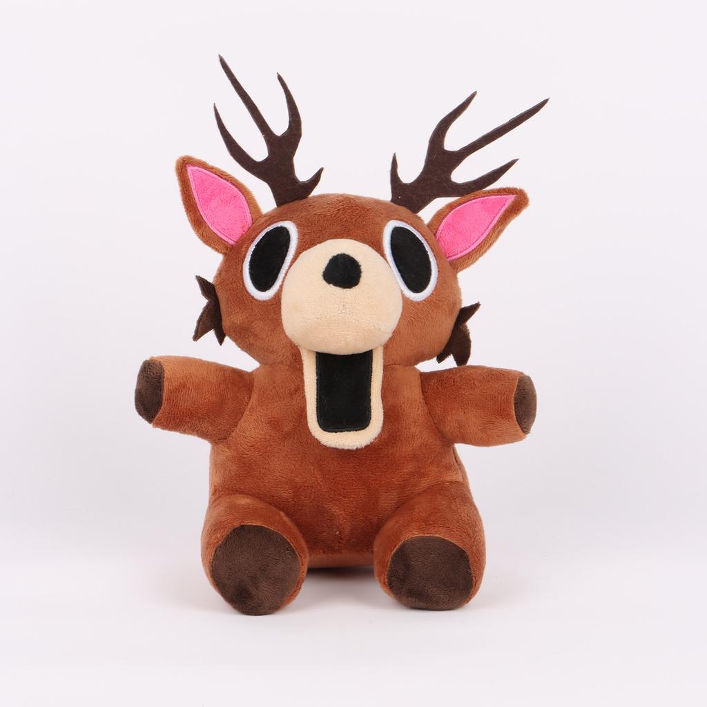 25cm 99 Nights In The Forest Plush Toys Game Brown Haired Man Black Cothed Elk Deer Stuffed Doll Plushie Pillow Christmas Gifts