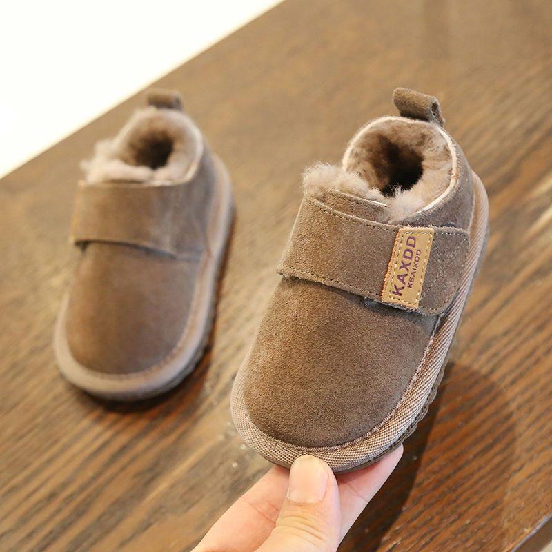 

Детские теплые зимние ботинки - 2025 Осень/Зима Плюшевая Унисекс Обувь, Простой Стиль, Верблюжий Size 24 / 15.5cm