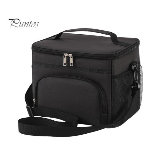 

Ізольована сумка для обіду Герметична сумка-холодильник для обіду з кількома кишенями Сумка-контейнер для обіду великої місткості на блискавці з ручкою чорний