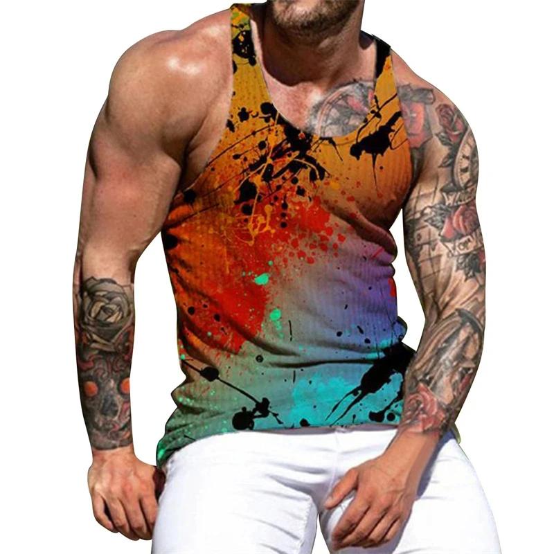 Man Tank Tops 3D Design Printing Vest Summer Fashion And Leisure