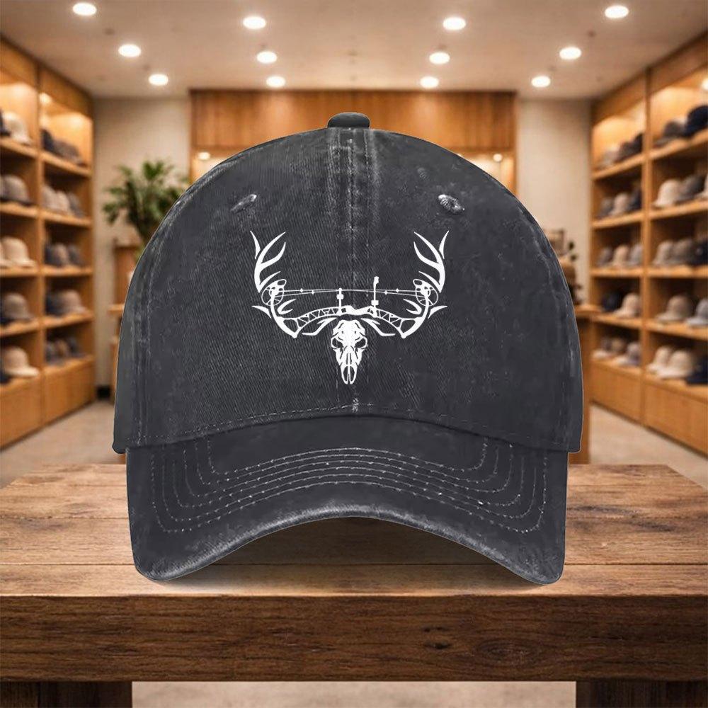 pc Baseball Cap a Casual Duckbill Hat New Style Antler Skull Versatile Hat Adjustable Sports Cap Suitable for Vacations Tra
