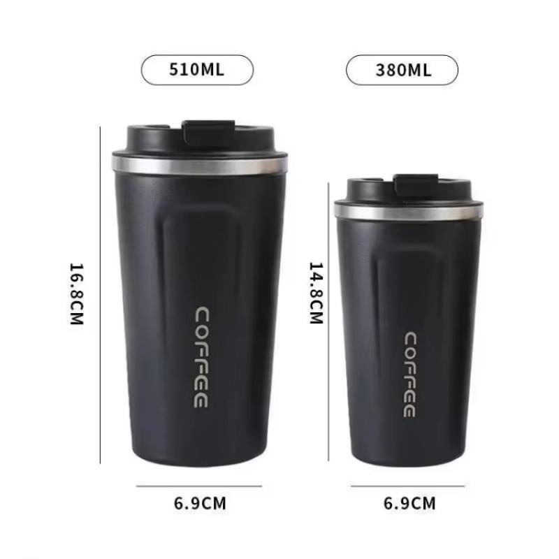LSLANSOON 380/510ML Stainless Steel Coffee Cup Mug Leak-Proof  Travel Thermal Vacuum Flask Insulated Cup Water Bottle
