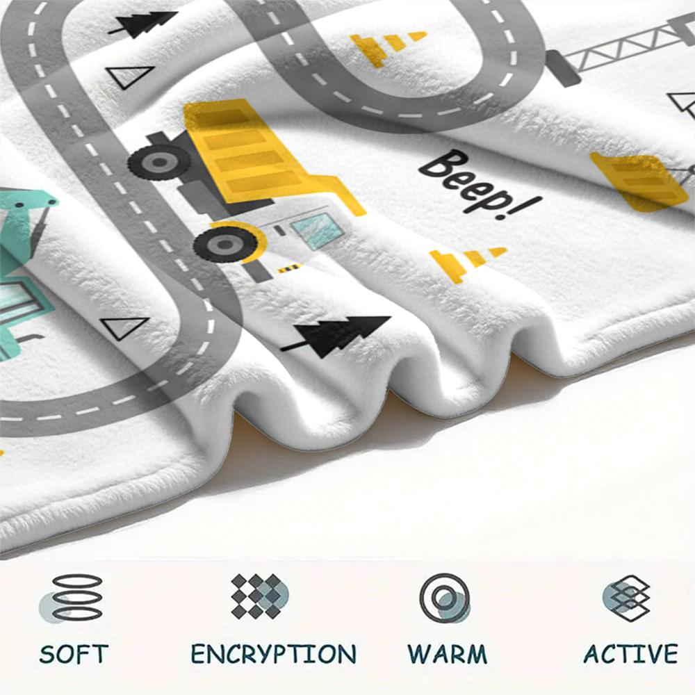 1Pc Cute Nordic Style Print Flannel Blanket, High quality Comfortable for All Seasons, Home Decor, Warmth and Comfort, Perfect for Christmas Gifts W24