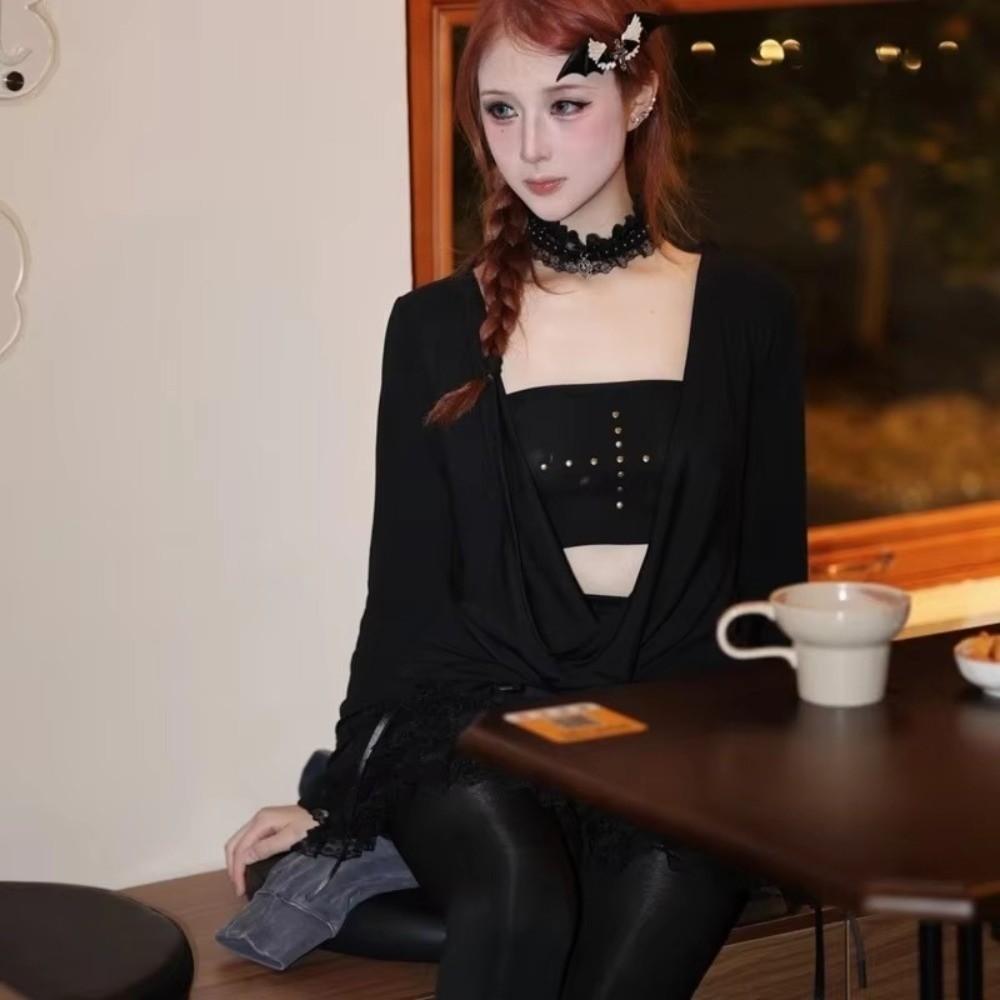 Y2K Lolita Choker Love Heart Cosplay Necklace Anime Role Play Accessory Lace Necklace Girl
