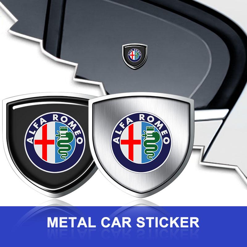 1Pcs 3D Metal Auto Door Shield Emblem Car Body Badge Sticker Styling for Alfa Romeo Giulia Giulietta MiTo Stelvio Tonale 4C 8C Disco Volante Gloria