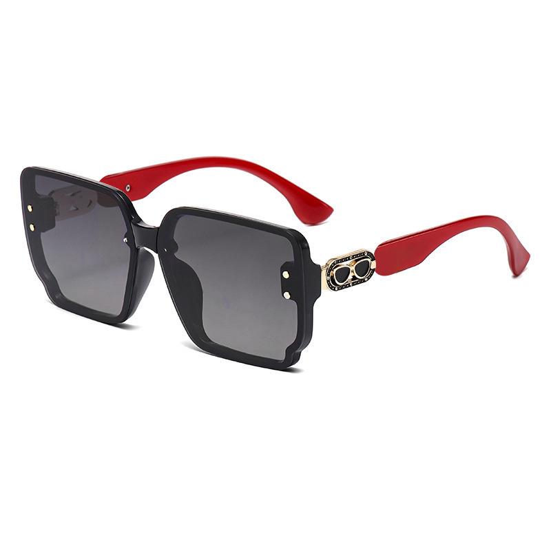 New square frameless sunglasses women's high-end UV-proof sunglasses large-frame versatile glasses