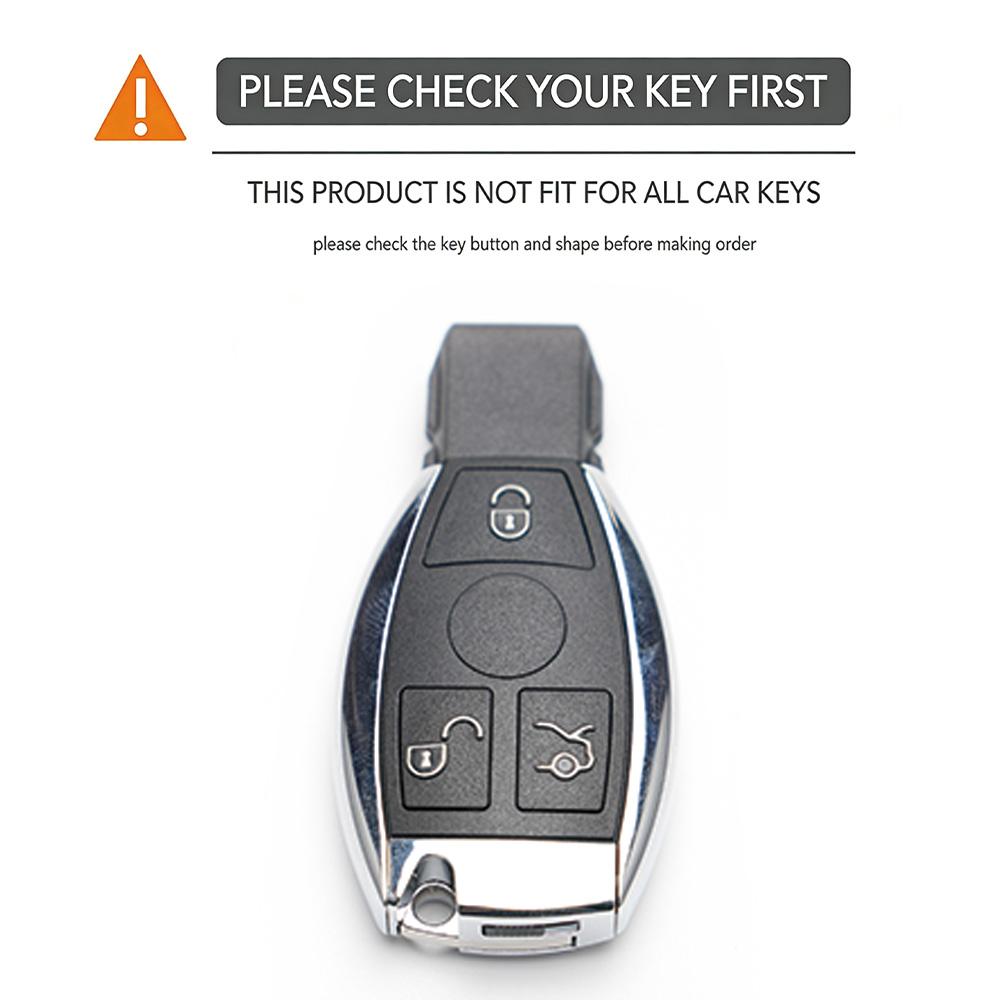 Zinc Alloy Leather Car Samrt Key Fob Case Cover For Mercedes Benz A B C E S G Class W204 W205 W212 W213 W176 W177 Glc Cla Amg