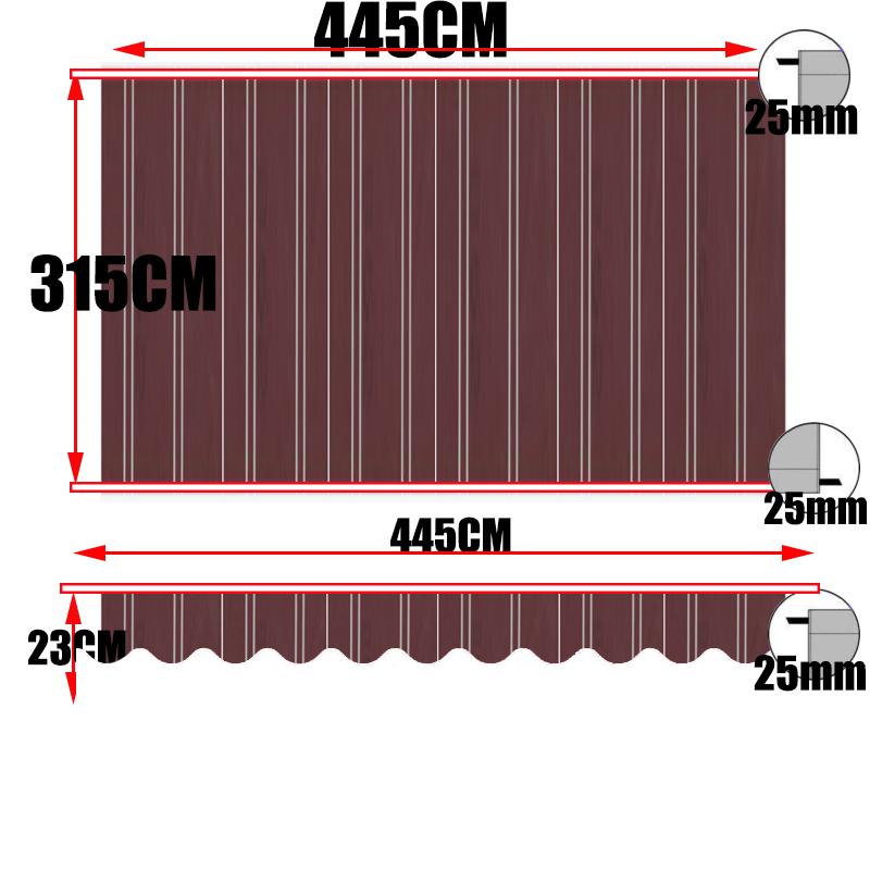 Burgundy White Strips Awning Replacement Fabric Toldo Tewango Canopy Gazebo Outdoor Garden Sun Shade Shelter 300gsm Store Banner