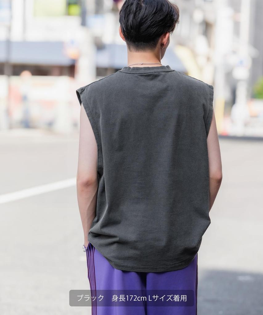 [VERBESSERT] [SIDEWAYSTANCE] Label Pigment Ärmelloses T-Shirt