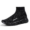 2025 new high-top socks, shoes for men and women, fly-woven lazy shoes, mesh large-size sports trendy shoes for men