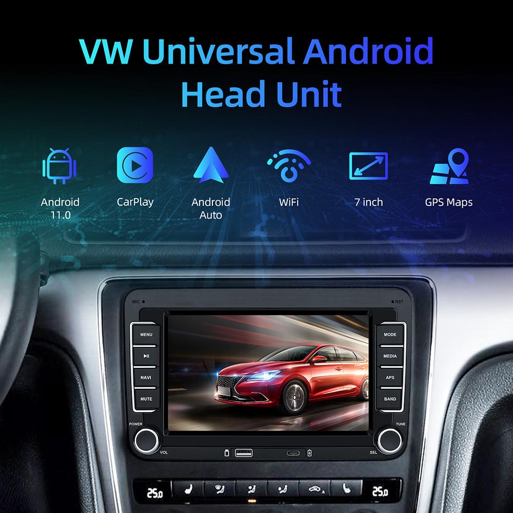 7" 2 Din HD Android 11 Car Stereo Radio For VW Volkswagen Passat B7 B6 Golf5 Touran Polo Tiguan Jetta GPS Multimedia Player