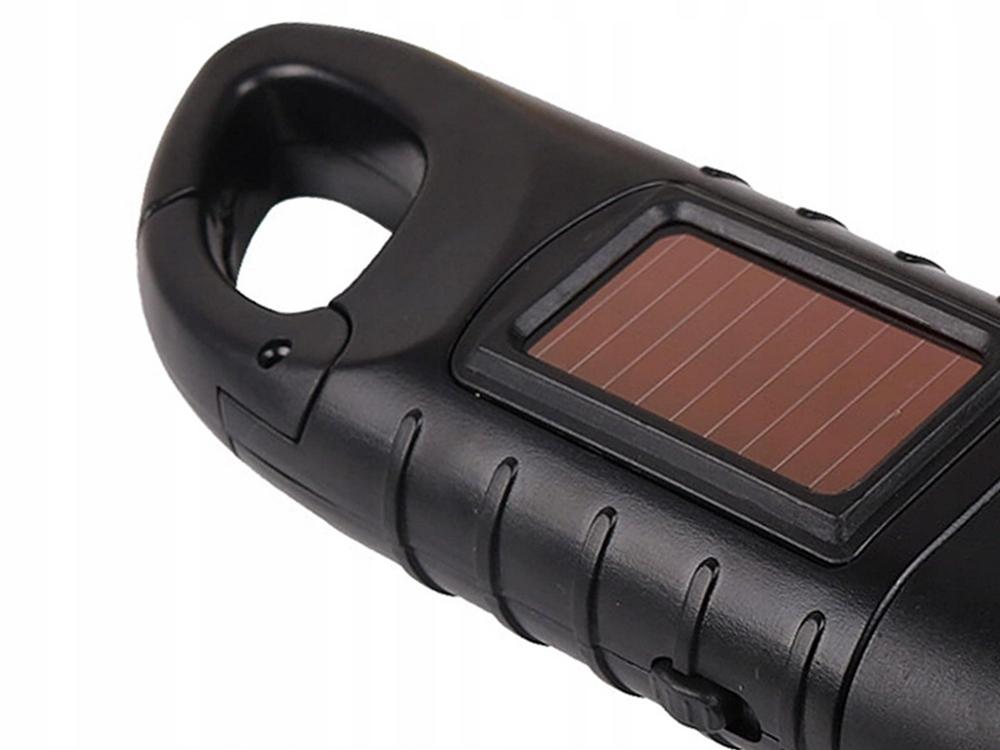 Solar Flashlight with Crank Black (100) Gab_A