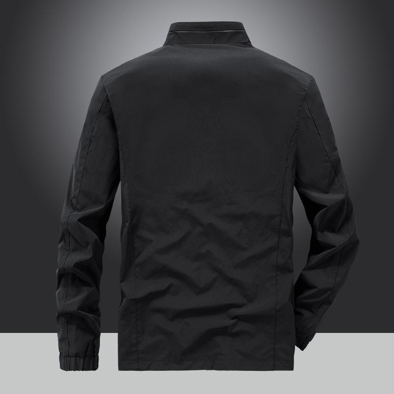 New Men's Double-sided Jacket Casual Windproof Spring and Autumn Stand-up Collar Business Versatile Large-size Top