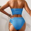 Fashion Bikini Set Swimwear Women High Waist Swimsuit Bikini Set Bathing Suits Brazilian Bikinis Set Brief Tube Bra Set 2025