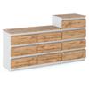 Kommode 10 Schrank 64 Mattweiß / Wotan Eiche