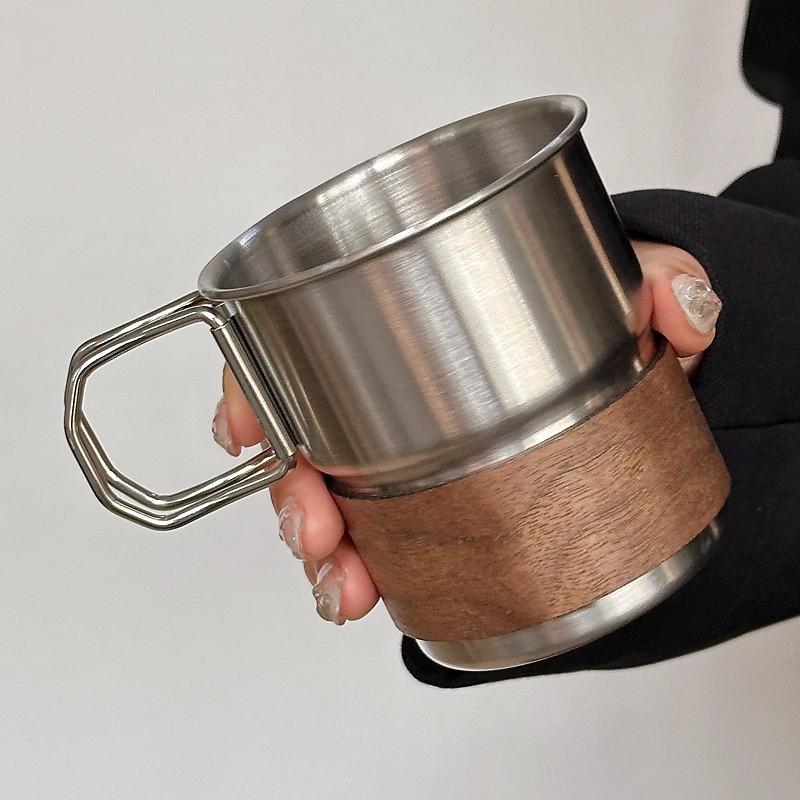 Foldable Water Cup 304 Stainless Steel Wind Easy Cup Outdoor Camping Cup Portable Coffee Cup