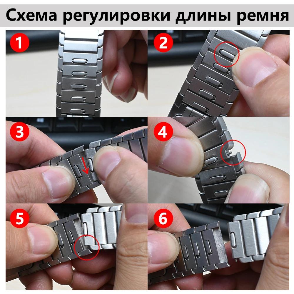 Titanium Bracelet for Apple Watch Band Ultra 2 49mm 10 46mm Metal Luxury Men Strap for Series 9 8 7 6 5 4 SE 45mm 44mm Wristband