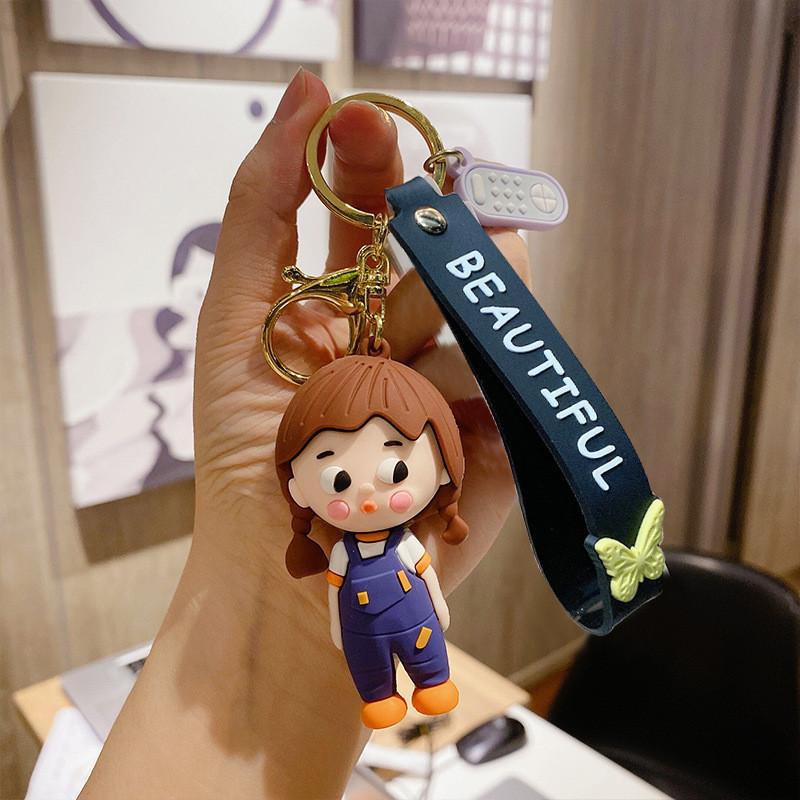 Keychain Doll Cartoon Cute Silicone Key Accessory Multicolor Idea Gift