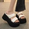 thick-soled high-heeled small man cool slippers women's summer wear new fashion beach shoes