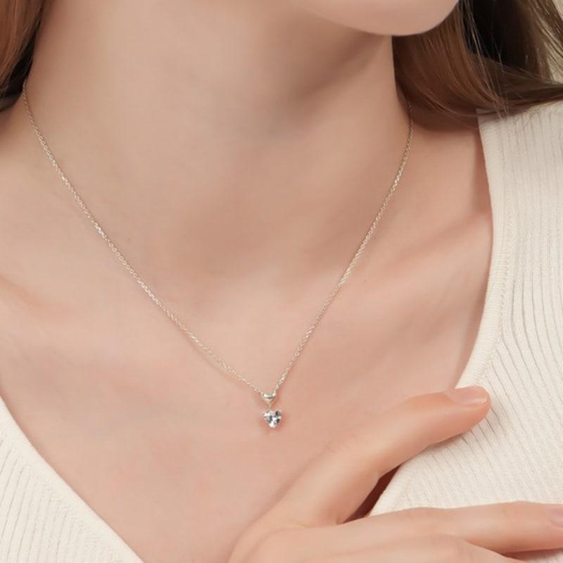 

JEWNEL Silver925 Double Heart Cubic Drop Chain Necklace (2 colors) Necklace (gold) (15,000 won)