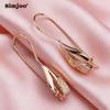 SIMJOO Rose Gold Color Fashionable Geometric Shape Noble Women's Stone Earrings Pendants