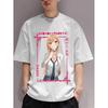 Moarin Men's Oversized Anime Graphic T-Shirt - White & Black Japanese Manga Print Streetwear Tee with Marin Character Design, Logo-Free Brand Tag,