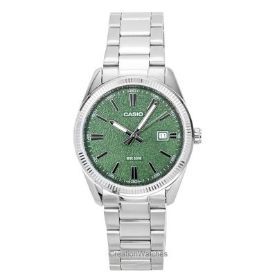 Standard Analog Stainless Steel Green Dial Quartz MTP-1302DA-3AV Men's Watch